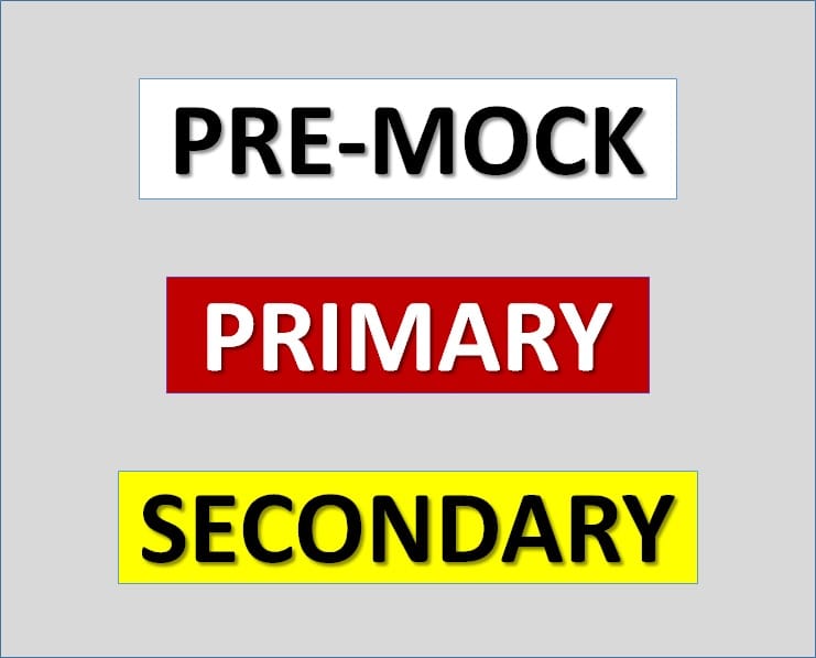 Pre-Mock Exams for Primary and Secondary Schools