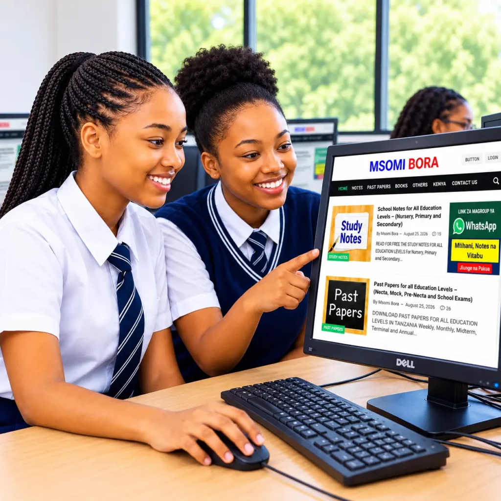 All Education Materials on Msomi Bora Website – MENU