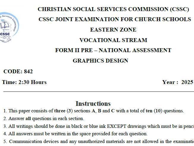 Cssc (Eastern Zone) – Solved Exams | Pre-Necta Form Two 2025 – Download Exams with Answers