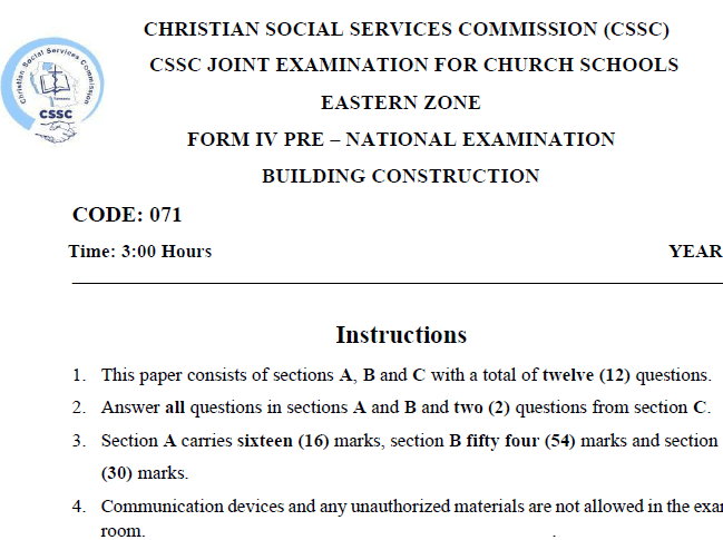 Cssc – Eastern Zone | Solved Exams | Pre-Necta | Form Four 2025 – (Exams with Answers)