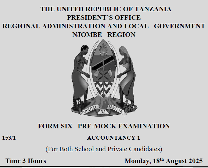 Njombe – Solved Exams | Pre-Mock | Form Six 2026 | Download Exams with Answers