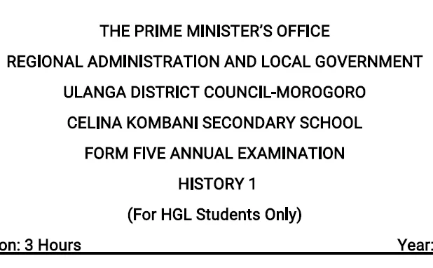 Morogoro (Kombani) – Form Five | Annual Exams | 2026 | Download All Subjects