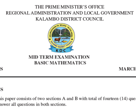 Kalambo (Rukwa) – Form Four | Pre-Mock Exams 2026 | Download All Subjects