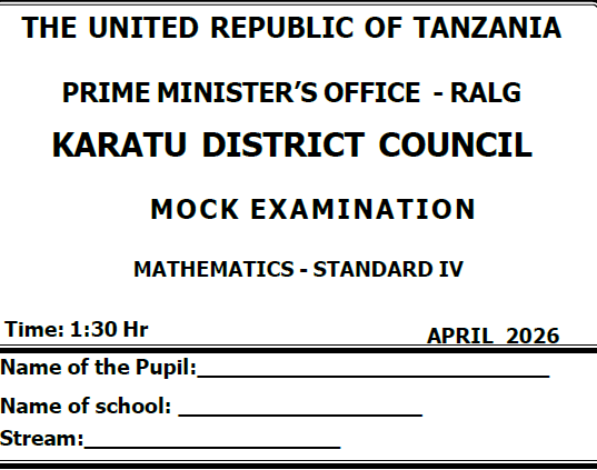 Karatu – Standard Four | Mock Exams 2026 – Download All Subjects