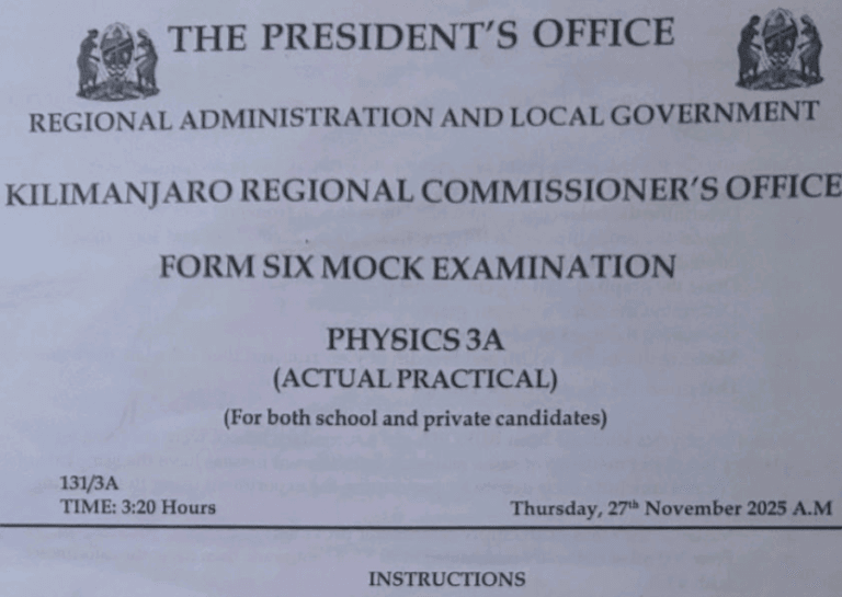 Kilimanjaro – Form Six Exams | Mock Exams 2025 – 2026 | Download All Subjects