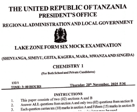 Lake Zone – Form Six | Mock Exams 2025 – 2026 | Download All Subjects
