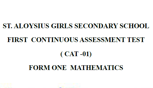 St. Aloysius Girls – Form One | Assessment 2026 – Download All Subjects