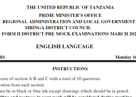 St. Aloysius Girls – Form Two Exams | Assessment February 2026 | Download All Subjects
