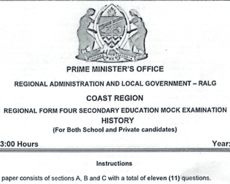 Pwani (Coast) – Form Four | Mock Exams 2026 | Download All Subjects