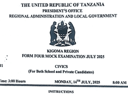 Kigoma – Form Four | Mock Exams 2025 | Download All Subjects