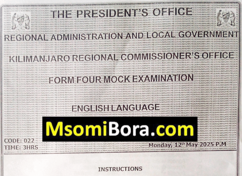 Kilimanjaro – Form Four | Mock Exams 2025 | Download All Subjects