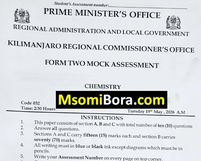 Kilimanjaro – Form Two | Mock Exams 2026 | Download All Subjects
