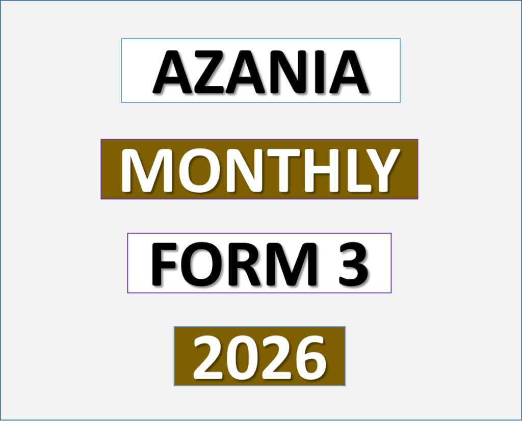 Azania – Form Three | Monthly Exams – August 2026 | Download All Subjects
