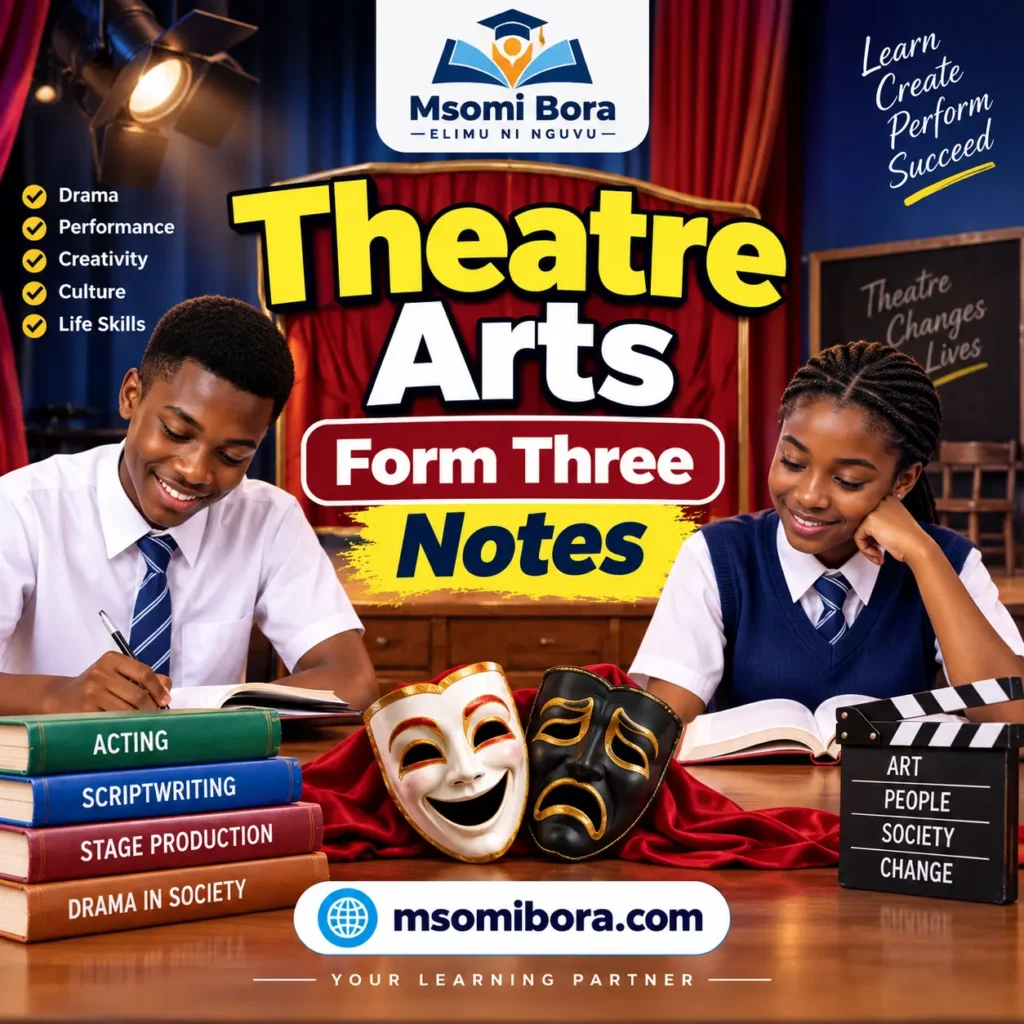 Theatre Arts for Form Three | All Topics | Full Notes