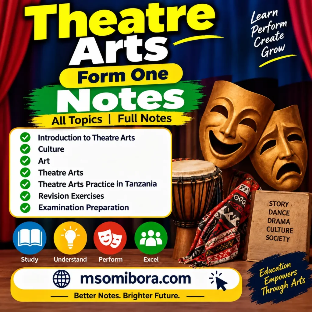 Theatre Arts for Form One | All Topics | Full Notes