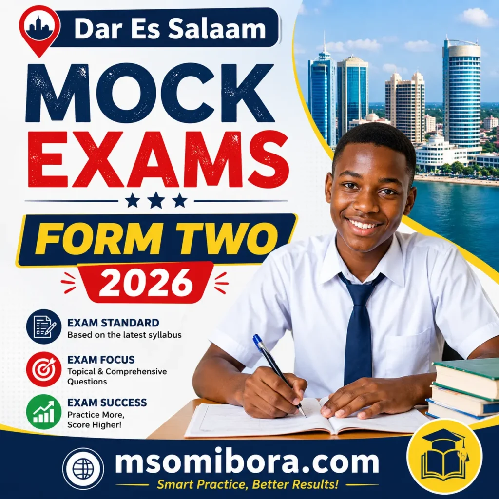 Dar Es Salaam – Form Two | Mock Exams 2026 | Download All Subjects