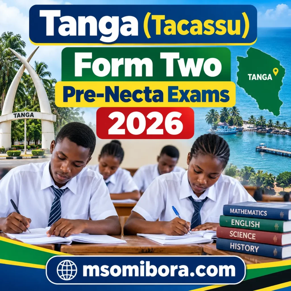 Tanga (Tacassu) – Form Two | Pre-Necta Exams 2026 | Download All Subjects (Catholic Schools)
