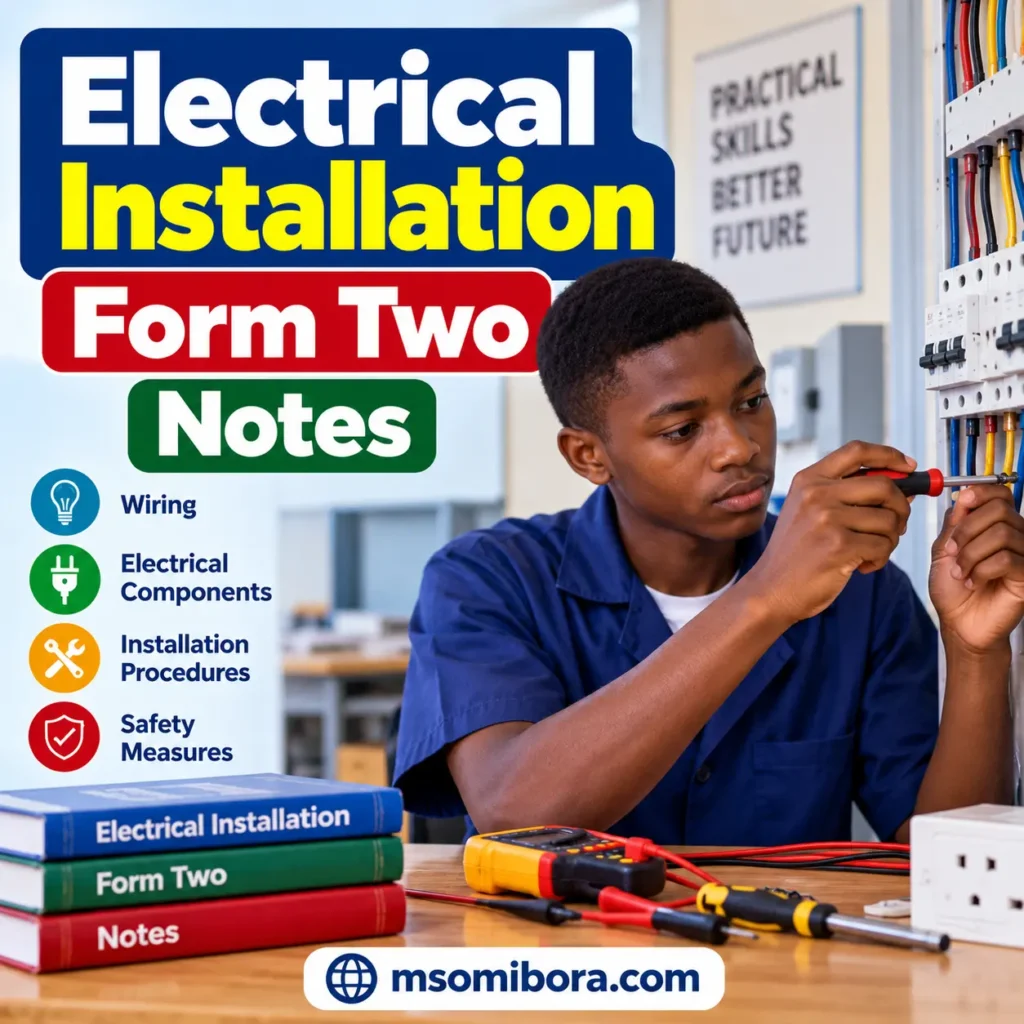 Electrical Installation for Form Two | All Topics | Full Notes
