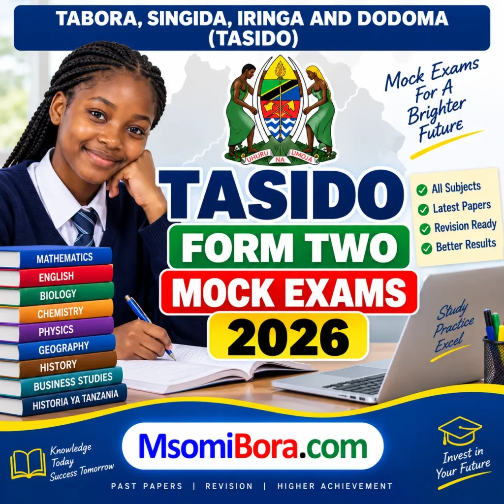Tasido – Form Two | Mock Exams 2026 | Download All Subjects