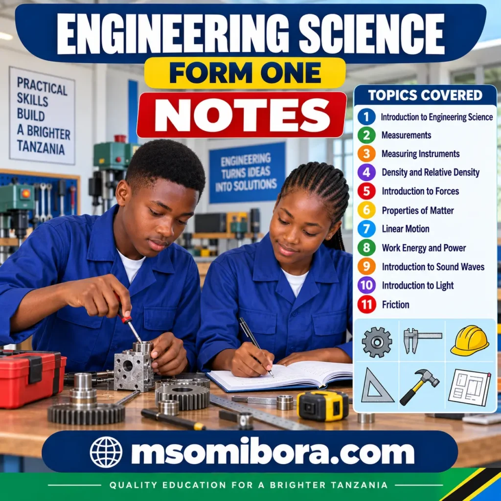 Engineering Science for Form One | All Topics | Full Notes