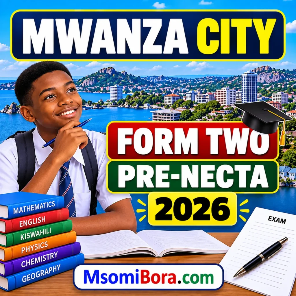 Mwanza City – Form Two | Pre-Necta Exams 2026 | Download All Subjects (Tahossa)